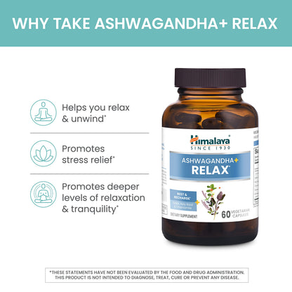 Himalaya Ashwagandha+ Relax 540 mg - 60 Veg Capsules - Stress & Relaxation