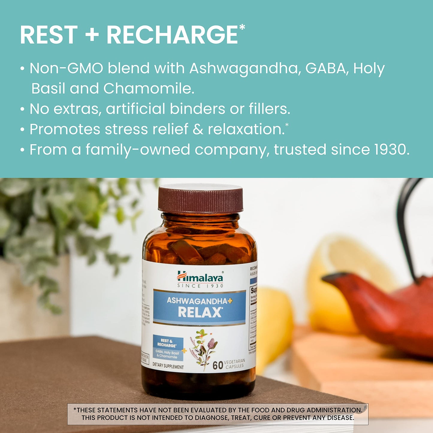 Himalaya Ashwagandha+ Relax 540 mg - 60 Veg Capsules - Stress & Relaxation