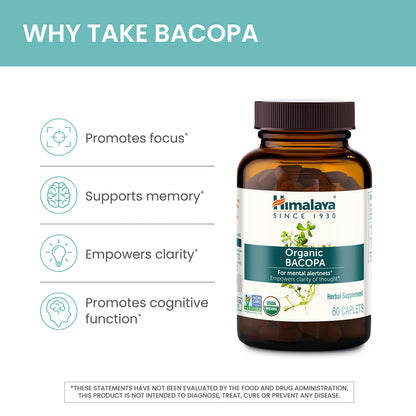 Himalaya Bacopa Monnieri Nootropic – Organic 750 mg, 60 Caplets