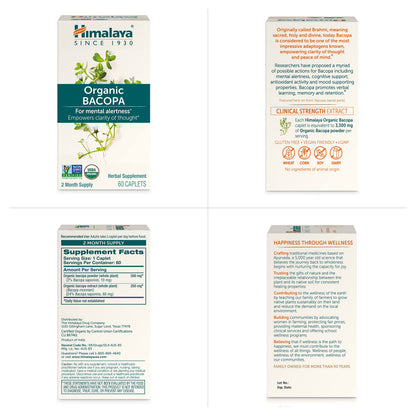 Himalaya Bacopa Monnieri Nootropic – Organic 750 mg, 60 Caplets