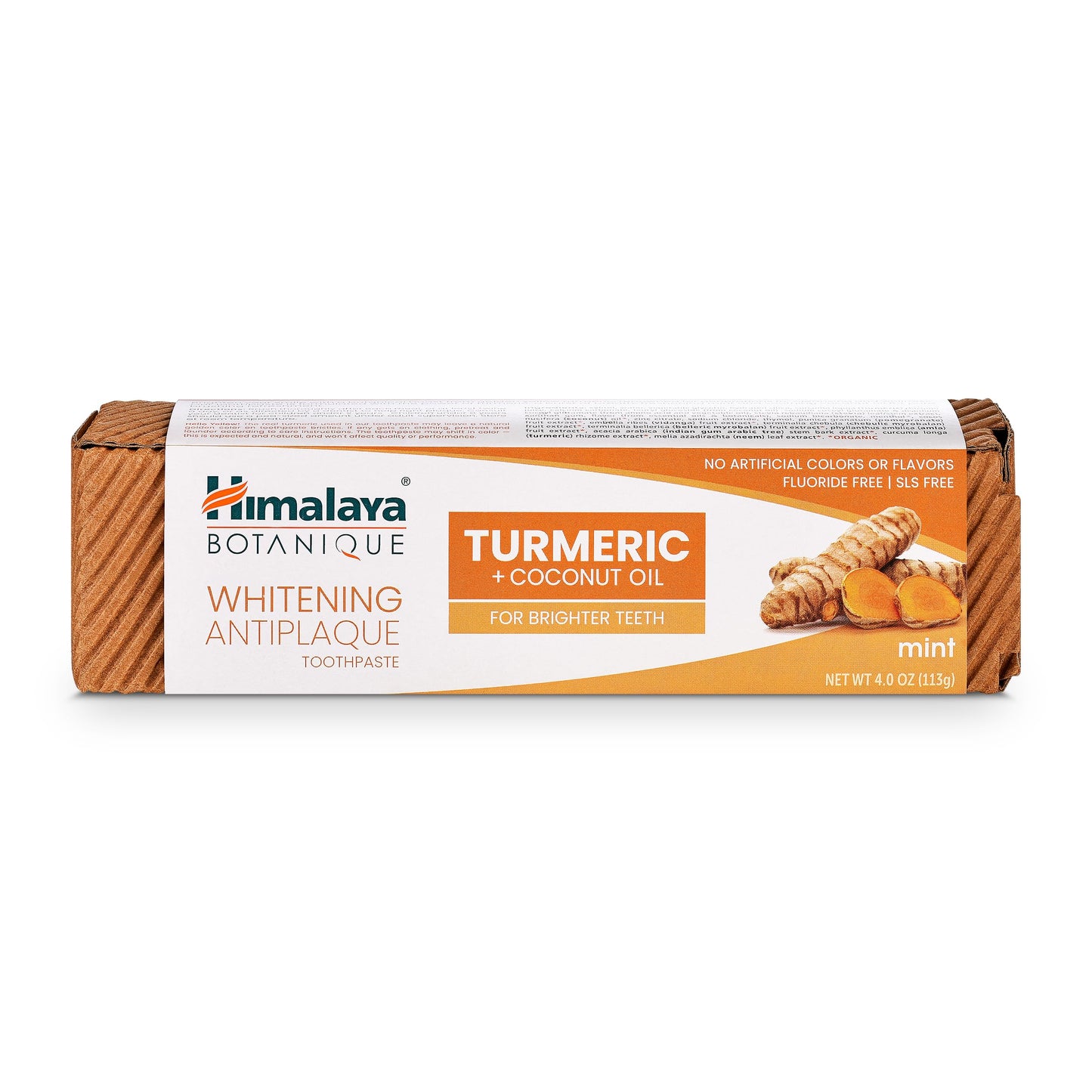Himalaya Botanique Turmeric & Coconut Oil Whitening Toothpaste – Fluoride Free, Mint | 2 Pack
