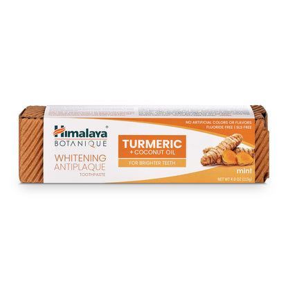 Himalaya Botanique Turmeric & Coconut Oil Whitening Toothpaste – Fluoride Free, Mint | 2 Pack