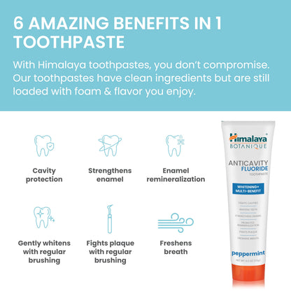 Himalaya Botanique Anticavity Fluoride Toothpaste - Enamel Strength & Remineralization (4 oz)