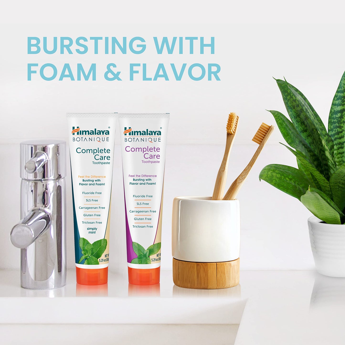 Himalaya Botanique Complete Care Toothpaste – Herbal Mint, Fluoride Free, 5.29 oz