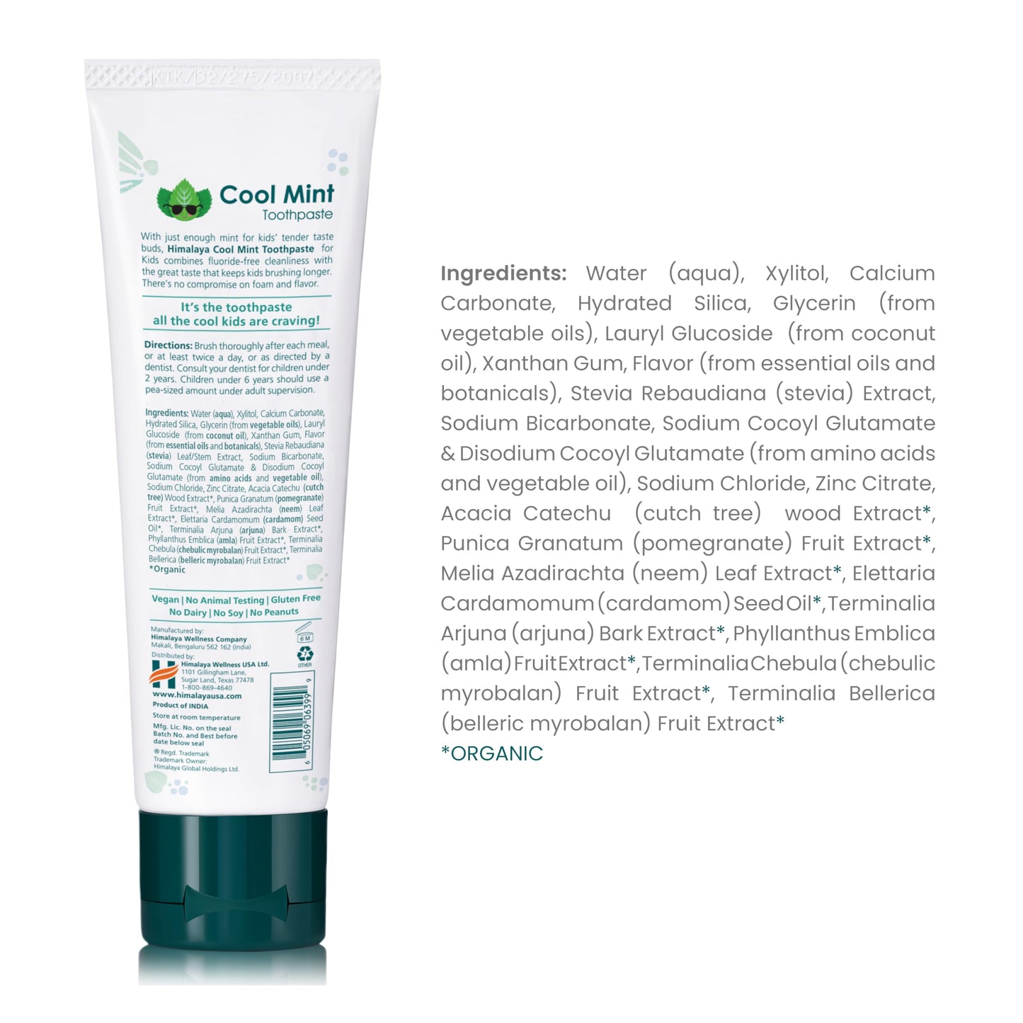 Himalaya Botanique Kids Toothpaste – Herbal Mint, Fluoride & SLS Free | 4 oz x 2
