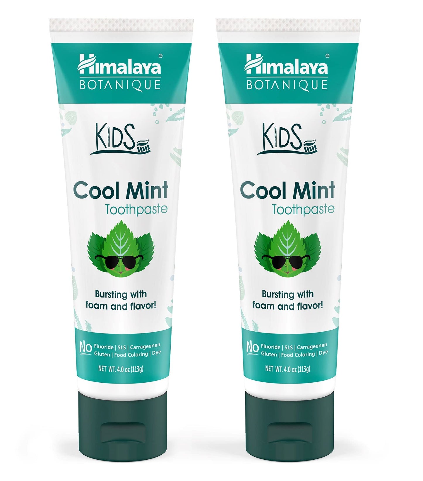 Himalaya Botanique Kids Toothpaste – Herbal Mint, Fluoride & SLS Free | 4 oz x 2