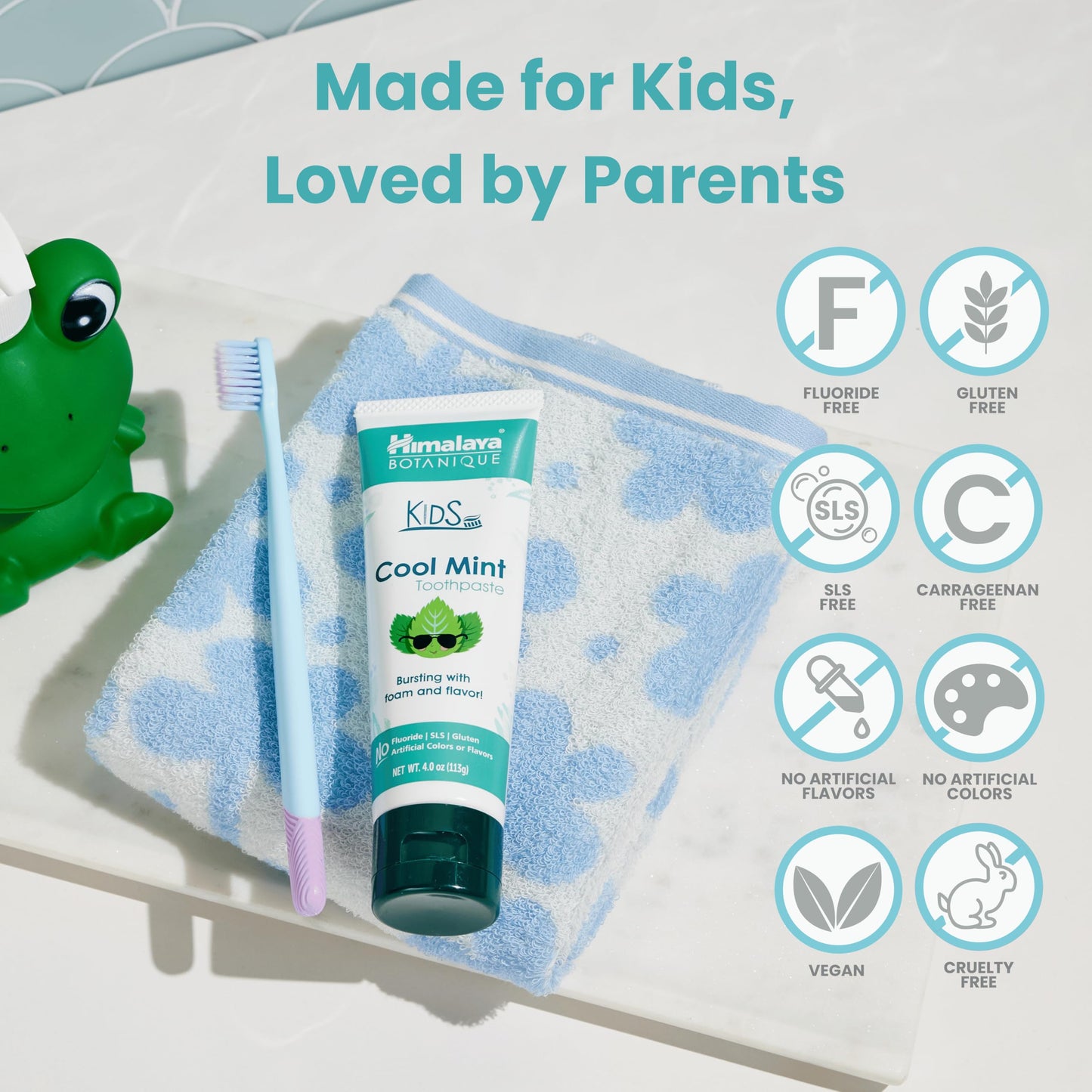 Himalaya Botanique Kids Toothpaste – Herbal Mint, Fluoride & SLS Free | 4 oz x 2