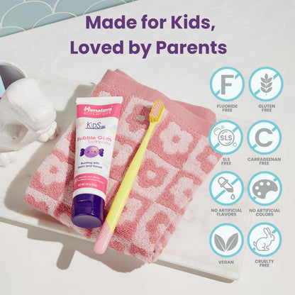 Himalaya Botanique Kids Toothpaste – Herbal, Fluoride Free, Bubble Gum (4 Pack)