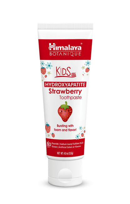 Himalaya Botanique Kids Hydroxyapatite Toothpaste – Strawberry, 4 oz, Fluoride-Free
