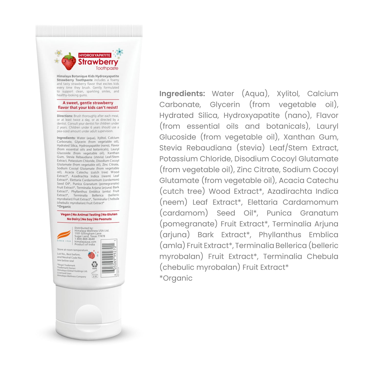 Himalaya Botanique Kids Hydroxyapatite Toothpaste – Strawberry, 4 oz, Fluoride-Free