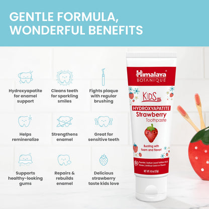 Himalaya Botanique Kids Hydroxyapatite Toothpaste – Strawberry, 4 oz, Fluoride-Free
