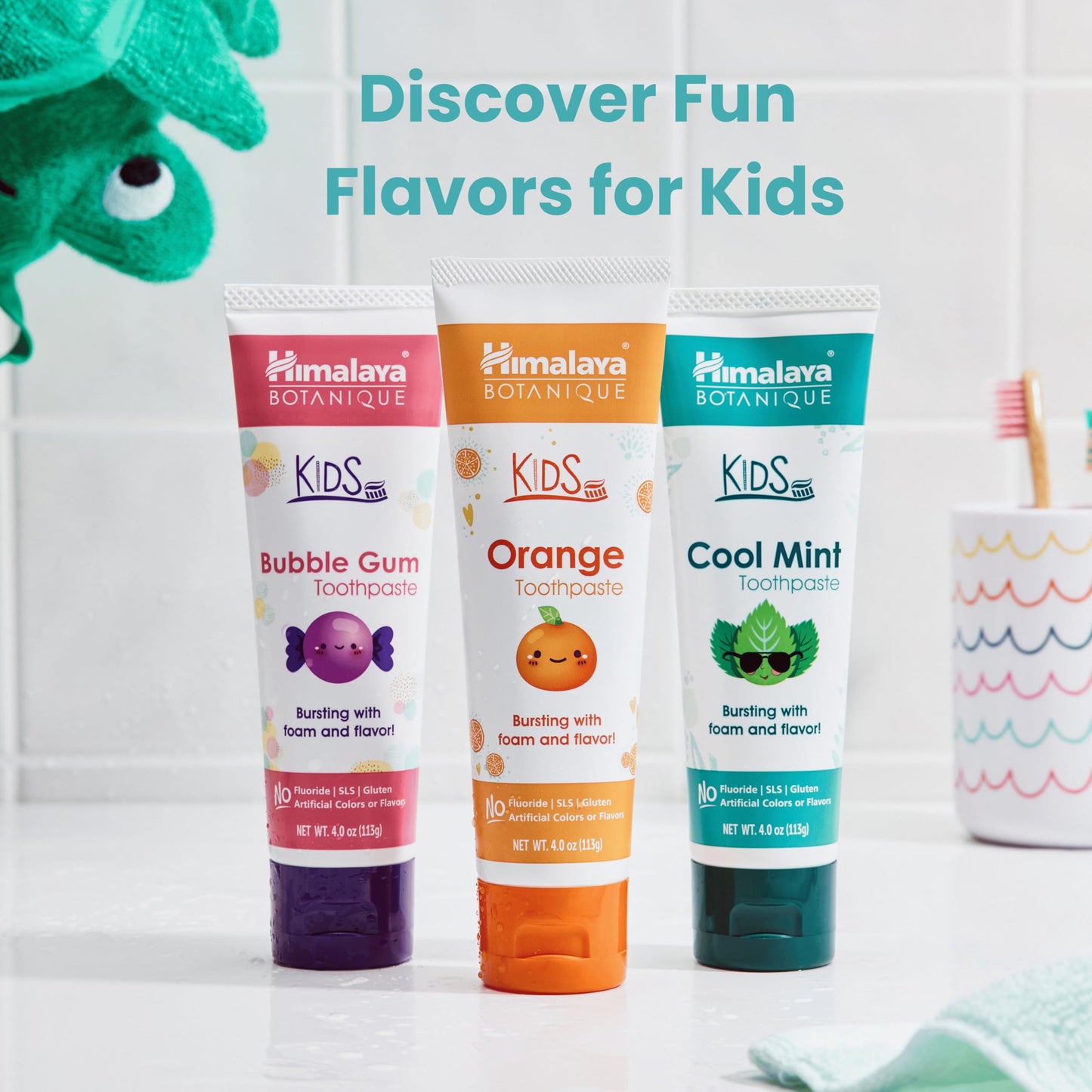 Himalaya Botanique Kids Toothpaste – Herbal Mint, Fluoride & SLS Free | 4 oz x 2