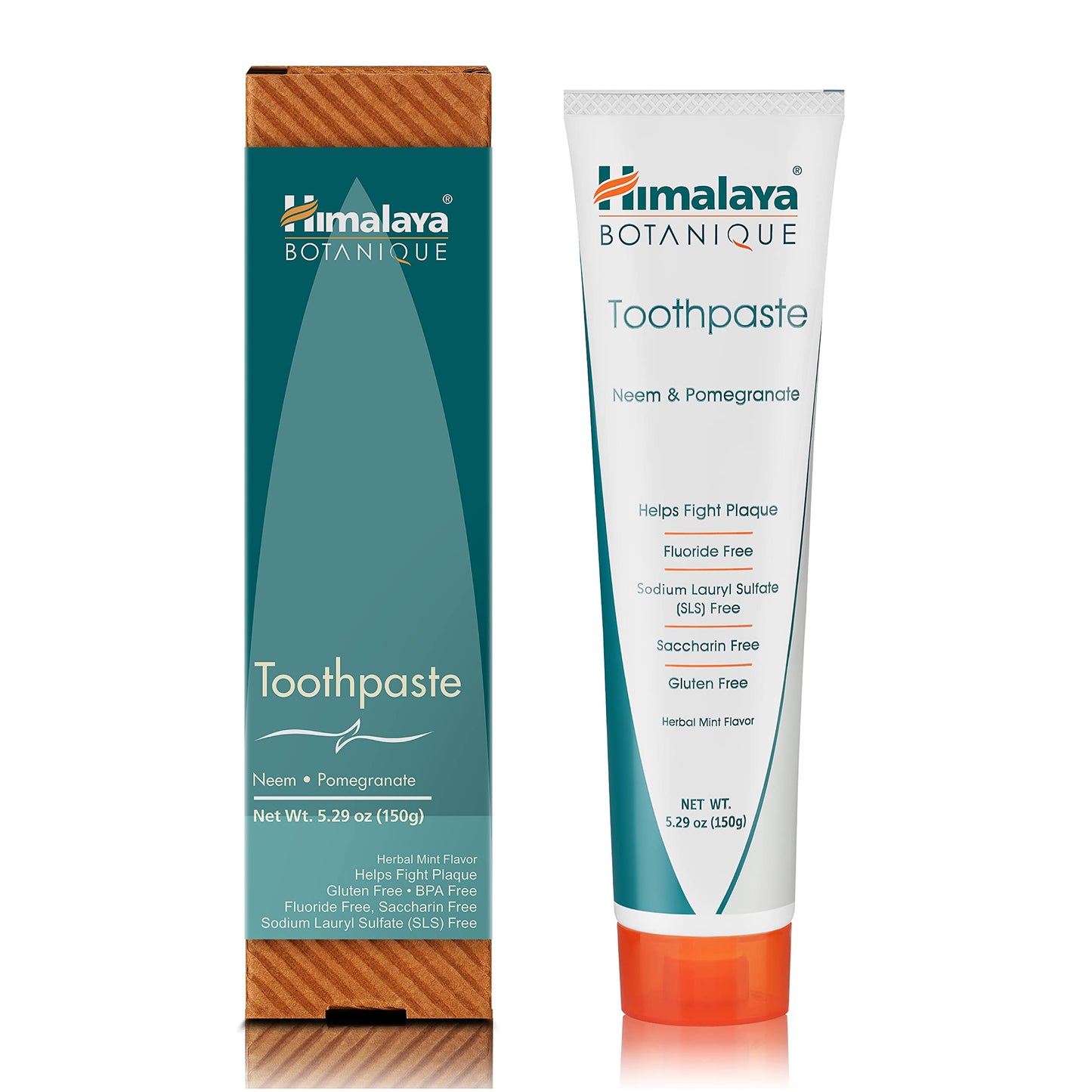 Himalaya Botanique Neem & Pomegranate Toothpaste – Mint Flavor – Fluoride Free, Vegan, SLS Free, Gluten Free | 5.29 oz