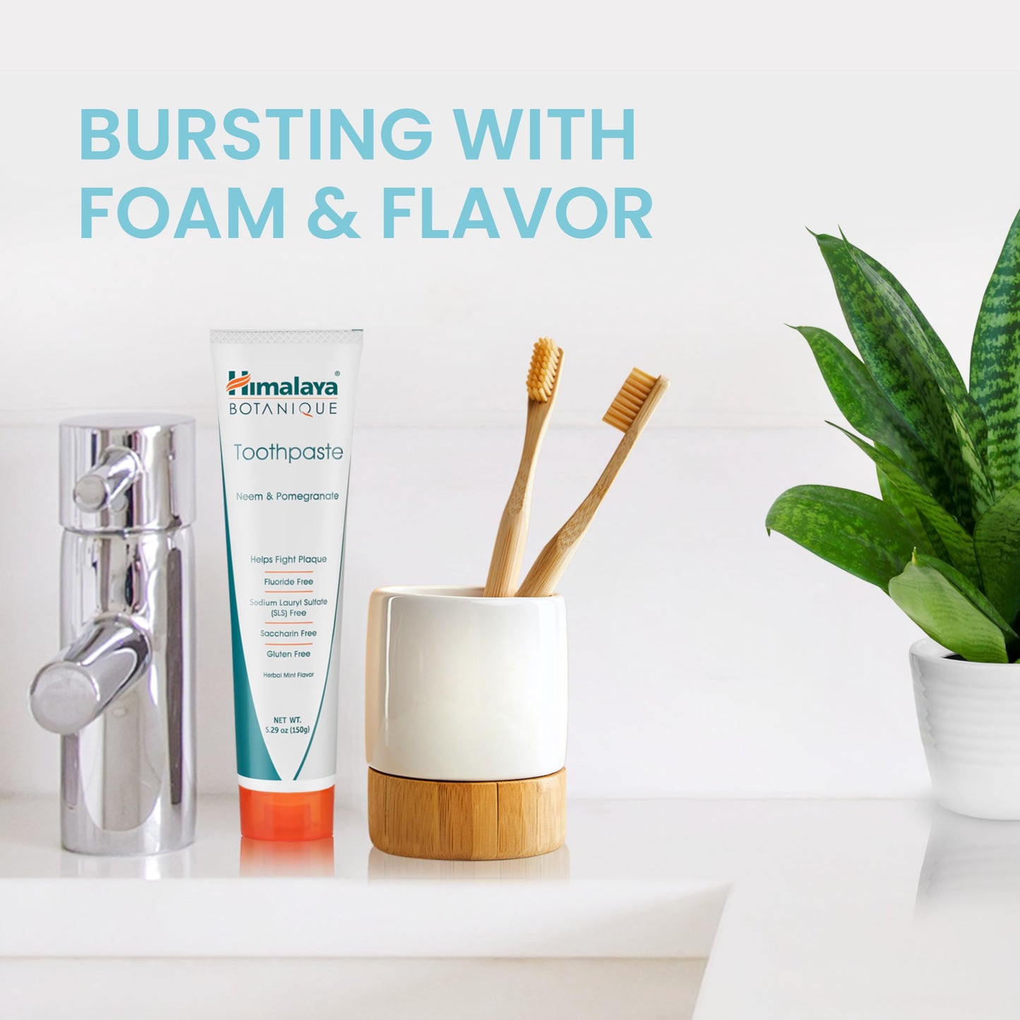 Himalaya Botanique Neem & Pomegranate Toothpaste – Fluoride Free, 2 Pack