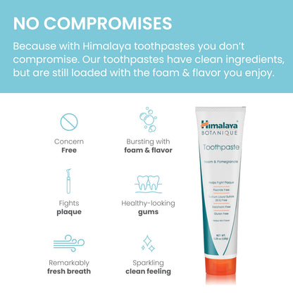 Himalaya Botanique Neem & Pomegranate Toothpaste – Fluoride Free, 2 Pack