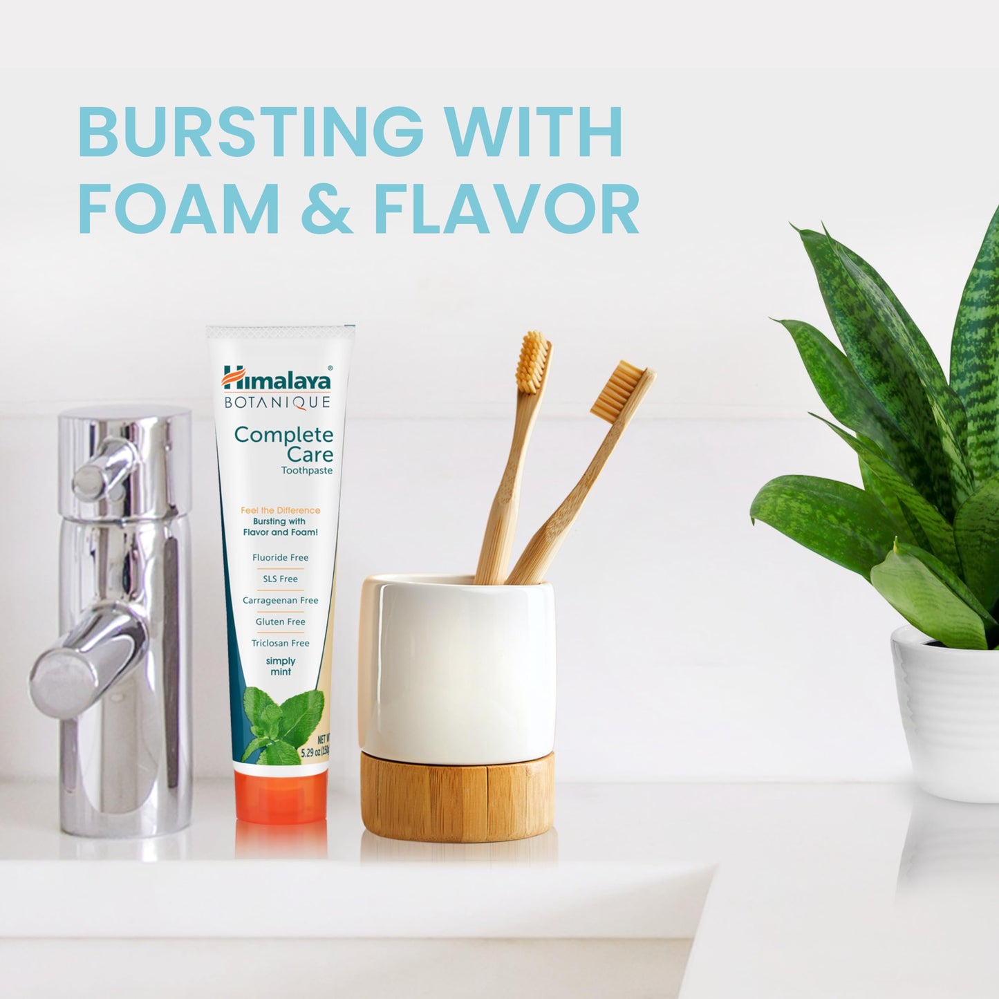 Himalaya Botanique Complete Care Toothpaste - Herbal Mint, Fluoride Free, 4 Pack