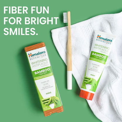 Himalaya Botanique Whitening Antiplaque Toothpaste – Bamboo & Sea Salt, Fluoride Free, 4 oz (2 Pack)