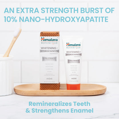 Himalaya Botanique Whitening Toothpaste – 10% Nano Hydroxyapatite, Enamel Remineralization, Vegan Mint, 3 oz