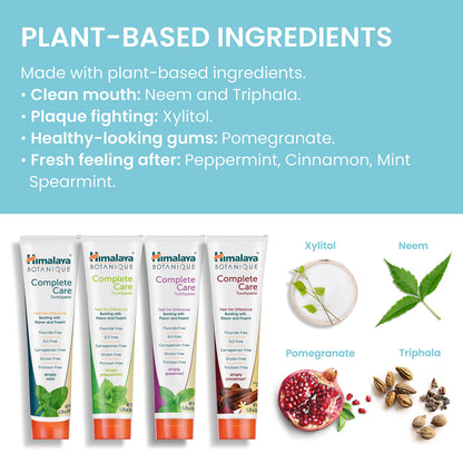 Himalaya Botanique Complete Care Toothpaste – Herbal 4-Pack, Fluoride Free, SLS Free