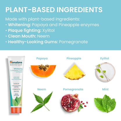 Himalaya Botanique Whitening Toothpaste – Fluoride Free, Mint, 4 Pack