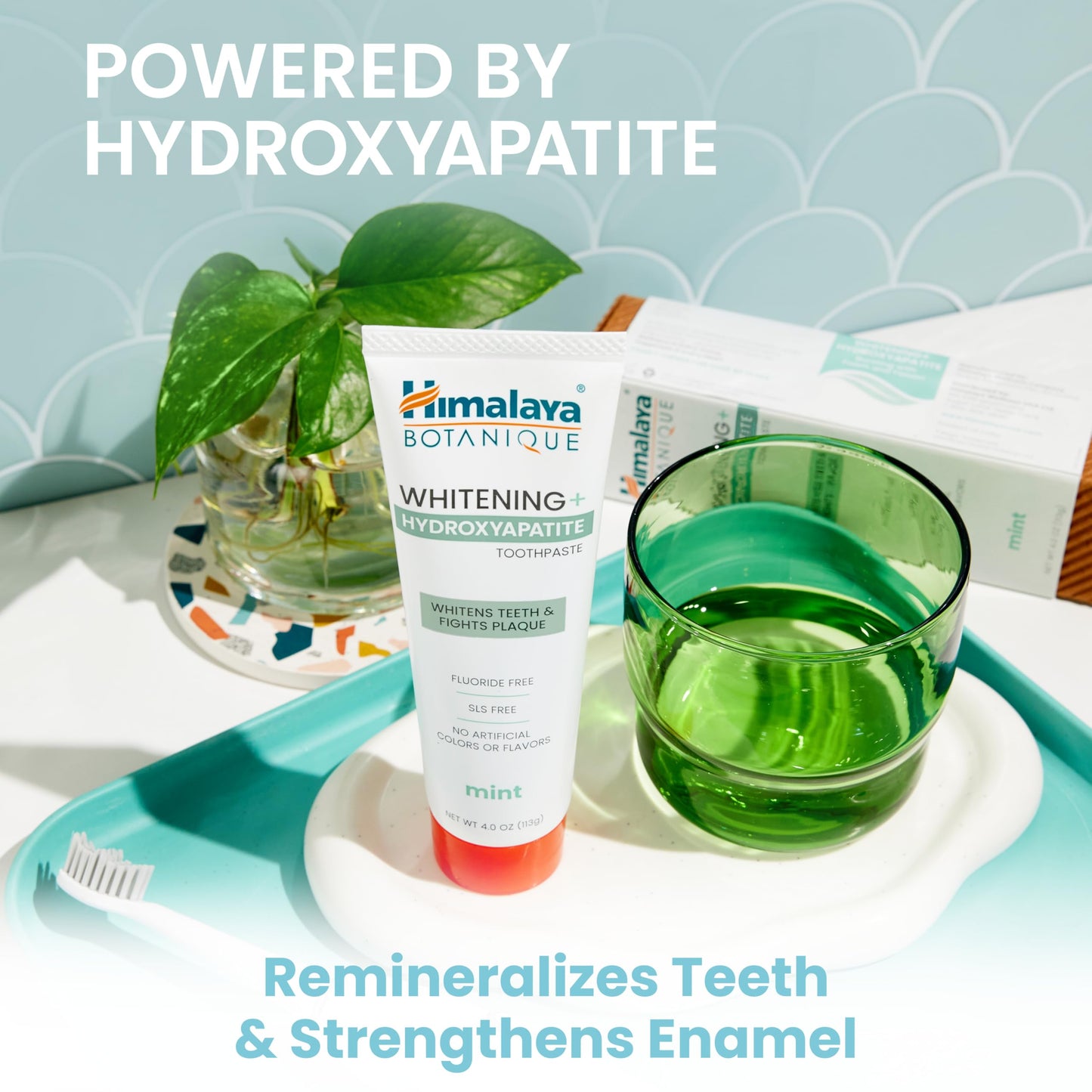 Himalaya Botanique Whitening + Hydroxyapatite Toothpaste - Mint | Vegan & Gluten-Free (Pack of 2)