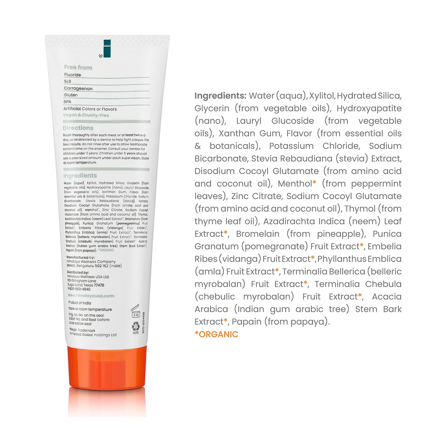 Himalaya Botanique Whitening + Hydroxyapatite Toothpaste - Mint | Vegan & Gluten-Free (Pack of 2)