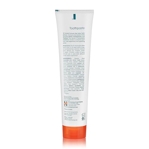 Himalaya Botanique Neem & Pomegranate Toothpaste — Fluoride Free, SLS Free, Vegan, Cruelty Free, Mint Flavor, 5.29 oz, 4 Pack