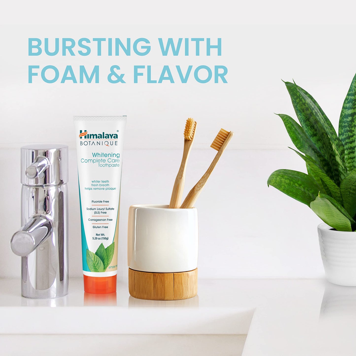 Himalaya Botanique Complete Care Whitening Toothpaste – Simply Mint, 5.29 oz