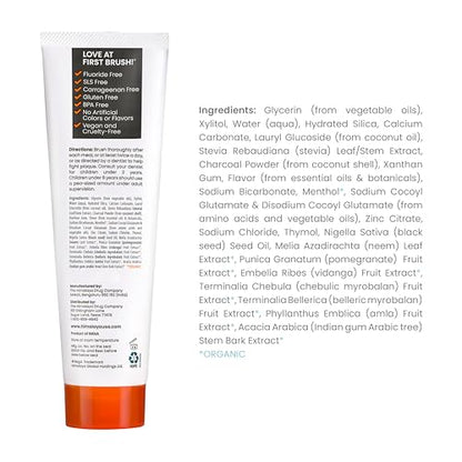 Himalaya Botanique Whitening Antiplaque Toothpaste – Charcoal & Black Seed Oil, Fluoride Free, 4 oz, 2 Pack