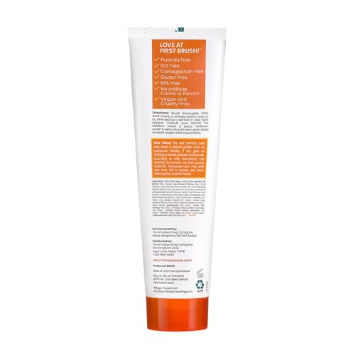 Himalaya Botanique Turmeric & Coconut Oil Whitening Toothpaste – Fluoride Free, Mint | 2 Pack