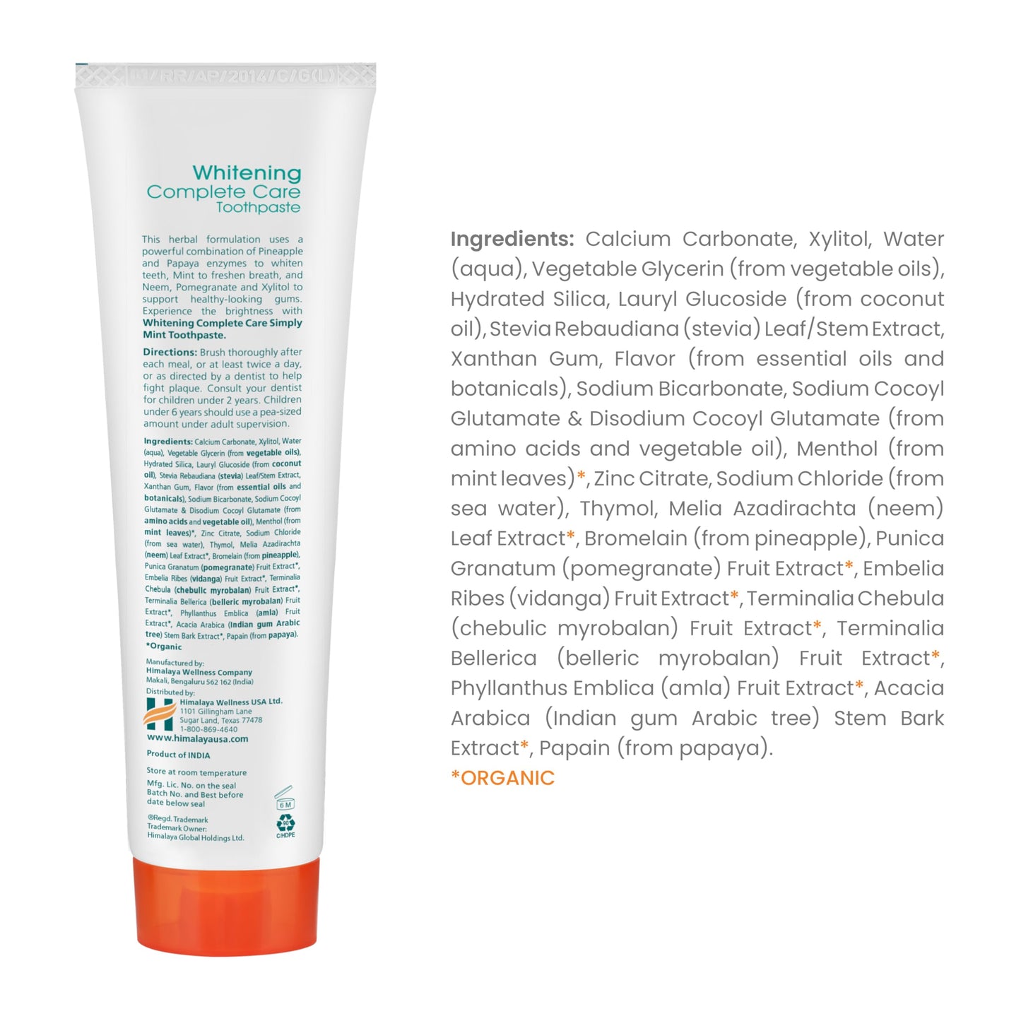 Himalaya Botanique Whitening Toothpaste – Fluoride Free, Mint, 4 Pack