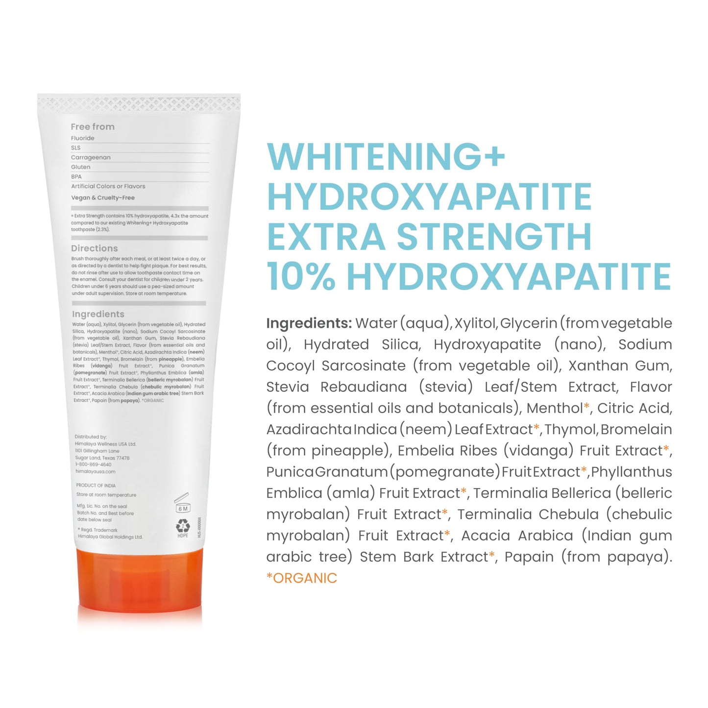 Himalaya Botanique Whitening Toothpaste – 10% Nano Hydroxyapatite, Enamel Remineralization, Vegan Mint, 3 oz