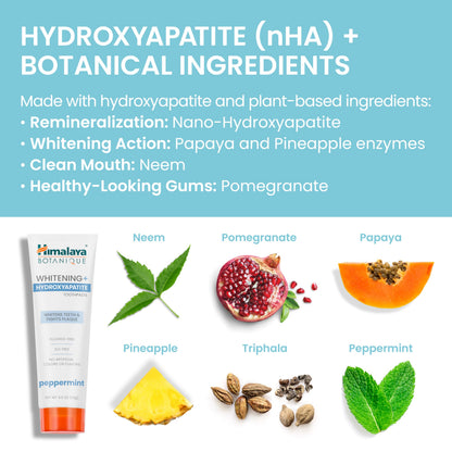 Himalaya Botanique Whitening Toothpaste with Nano Hydroxyapatite - Peppermint, 4 oz