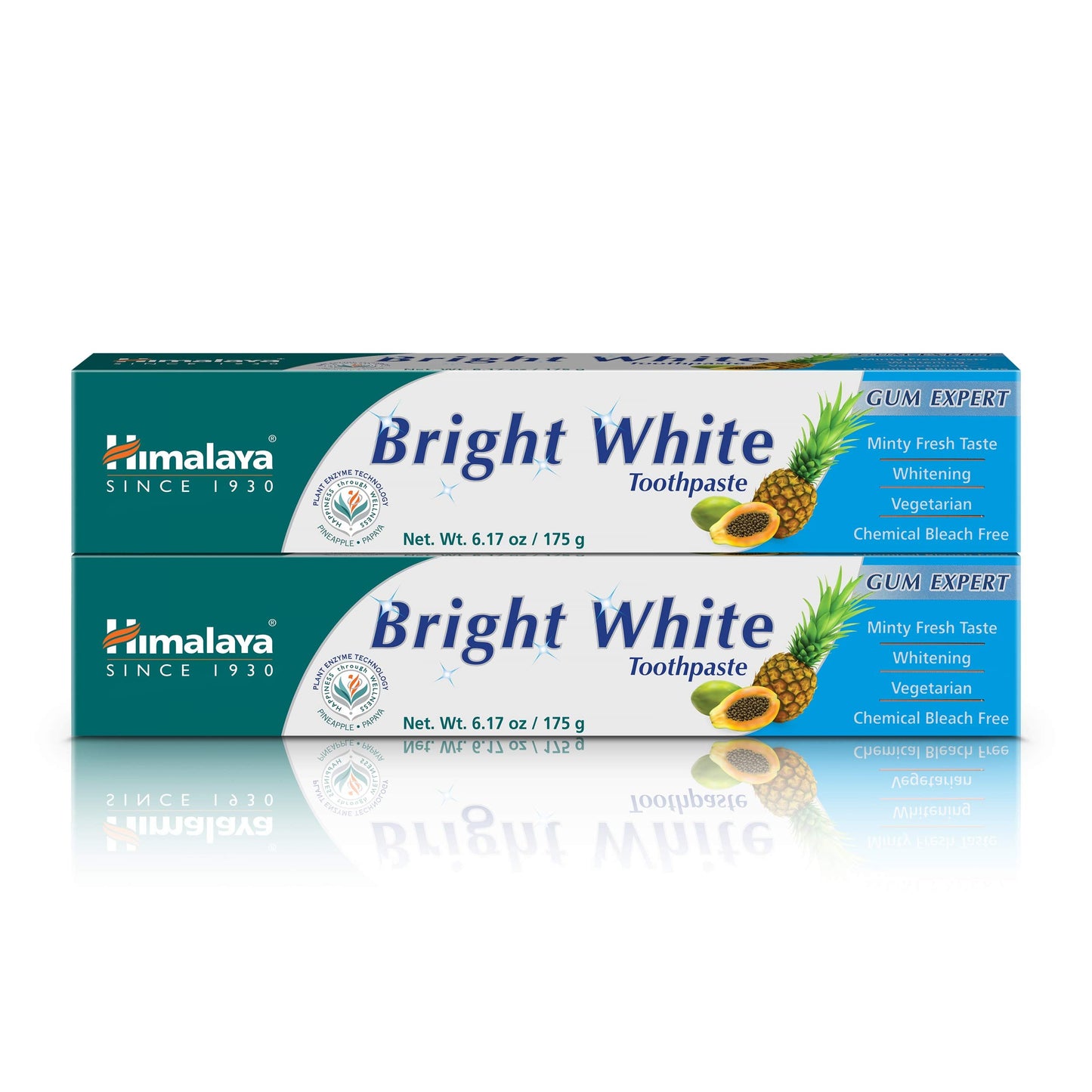 Himalaya Bright White Toothpaste – Fluoride Free, 6.17 oz, 2 Pack