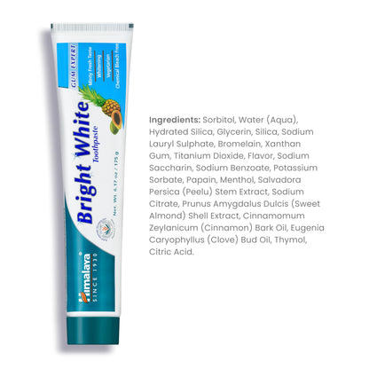 Himalaya Bright White Toothpaste – Fluoride Free, 6.17 oz, 2 Pack