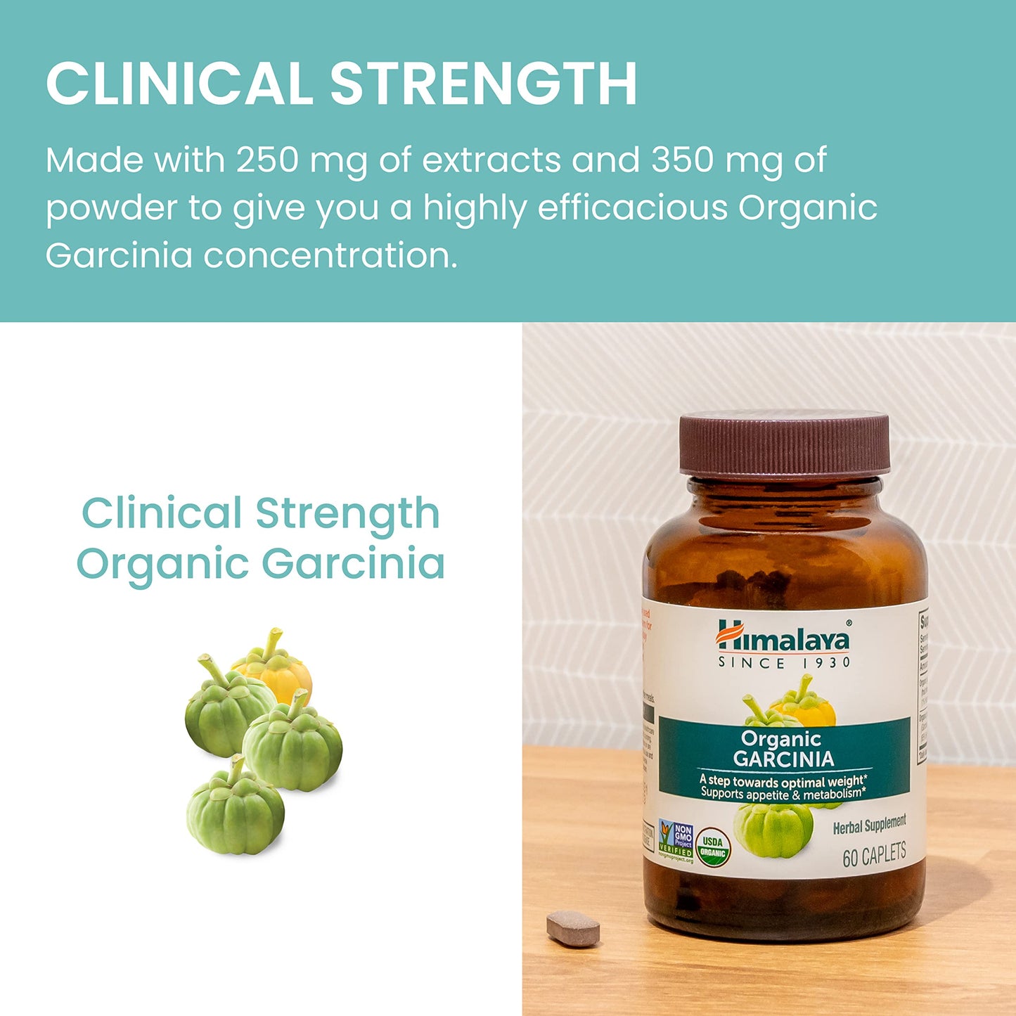 Himalaya Organic Garcinia Cambogia – 600 mg, 120 Plant-Based Caplets | USDA Organic