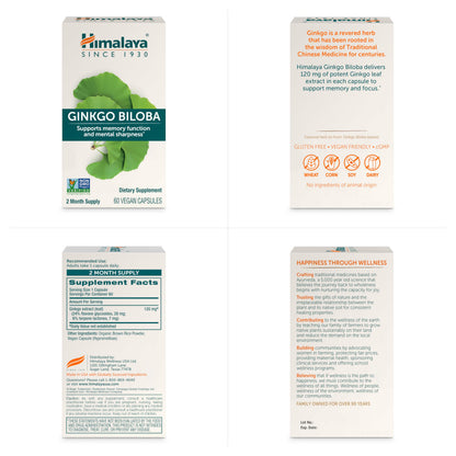 Himalaya Ginkgo Biloba 120 mg | 60 Day Supply | Memory & Focus Support