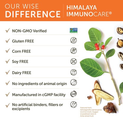 Himalaya ImmunoCare 60 Day Supply – Herbal Immune Support (Ashwagandha & Amla) | Vegan