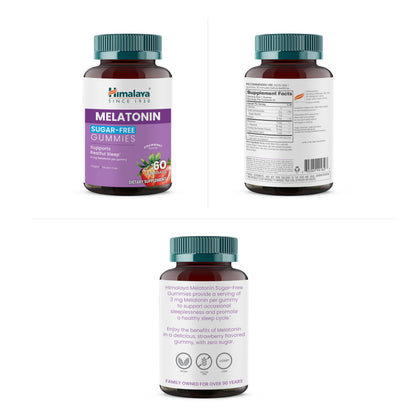 Himalaya Melatonin Sugar-Free Gummies – Restful Sleep, 3 mg, Vegan & Gluten-Free, 60 Gummies