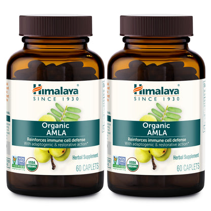 Himalaya Organic Amla/Amalaki for Active Immune Support and Cellular Defense, 600 mg, 60 Caplets, 2 Month Supply, 2 Pack