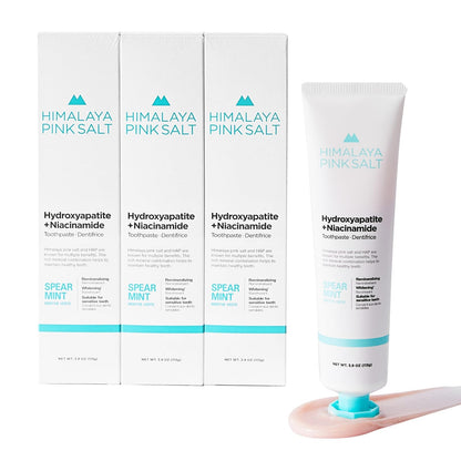 HIMALAYA PINKSALT Fluoride-Free Hydroxyapatite Toothpaste with Niacinamide – Spearmint, 3.9 oz
