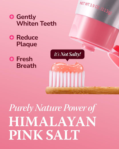 HIMALAYA PINKSALT Natural Whitening Toothpaste - Fluoride Free, Spearmint 4-Pack