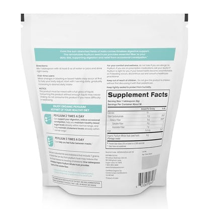 Himalaya Organic Psyllium Whole Husk - Daily Fiber, 12 oz (USDA Organic, Non-GMO)