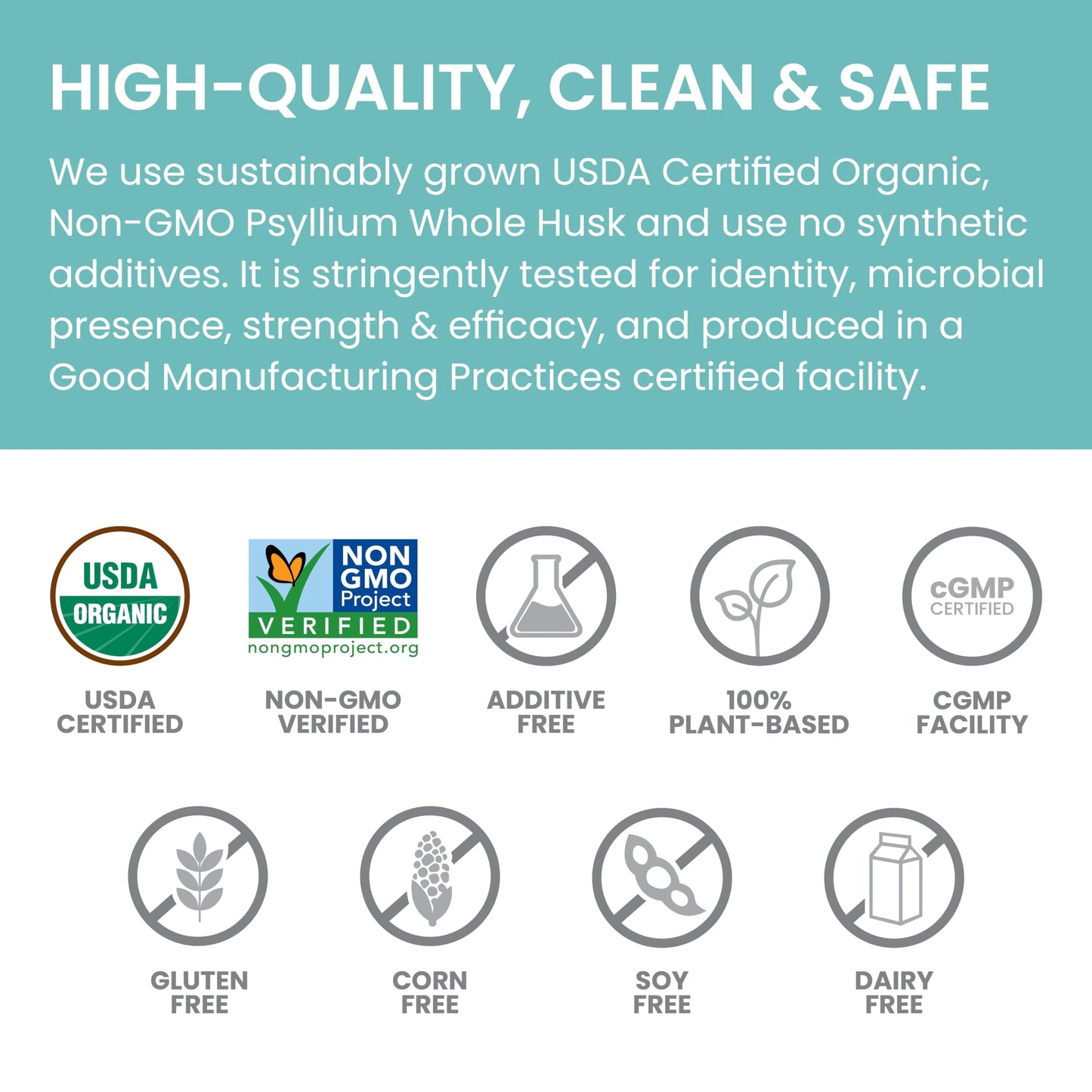 Himalaya Organic Psyllium Whole Husk - Daily Fiber, 12 oz (USDA Organic, Non-GMO)