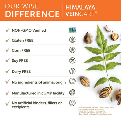Himalaya VeinCare - Herbal Vein Support for Circulation & Rectal Comfort | Vegan