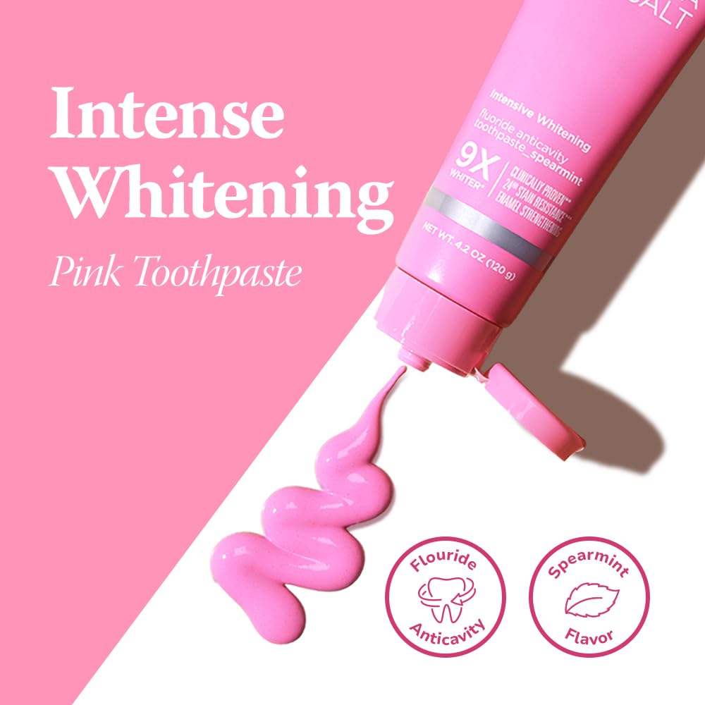 HIMALAYA PINKSALT Intensive Whitening Toothpaste – Spearmint, 4.2 oz (3 Packs)