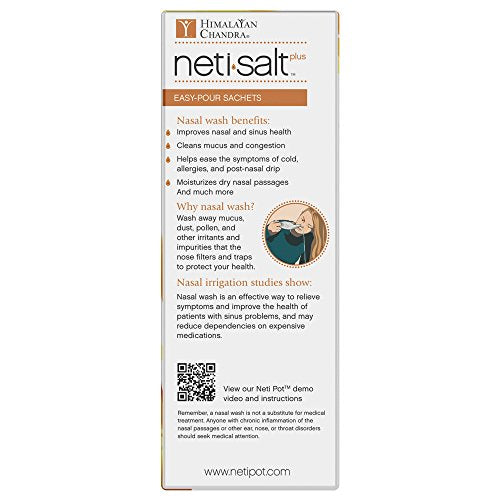 Himalayan Chandra Neti Salt Plus Refill Sachet 60 Count | Gentle Nasal Irrigation