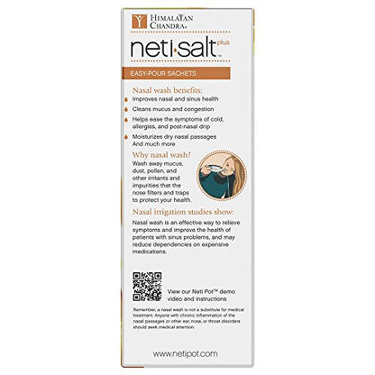 Himalayan Chandra Neti Salt Plus Refill Sachet 60 Count | Gentle Nasal Irrigation