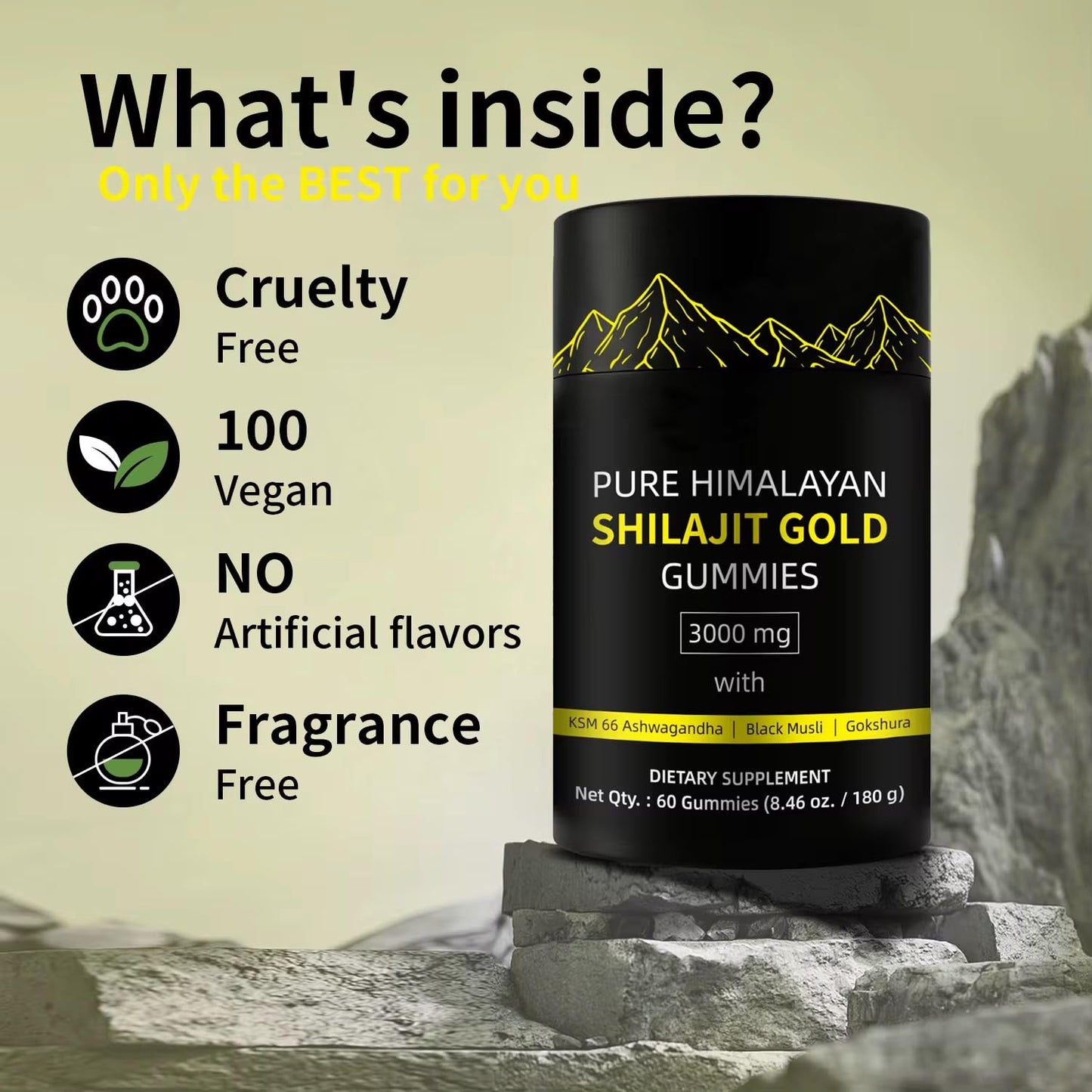 8-in-1 Himalayan Shilajit Gummies (60 Count) | Natural Energy & Vitality