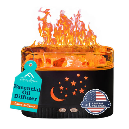 Himalayan Salt Lamp Diffuser 7-Color Flame • 200mL Humidifier & Aroma Diffuser